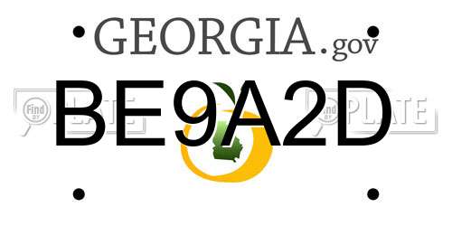 BE9A2D Georgia License Plate