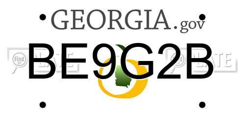 BE9G2B Georgia License Plate