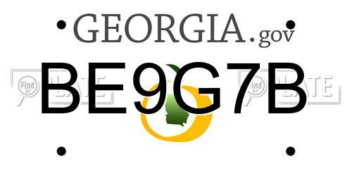 BE9G7B Georgia License Plate