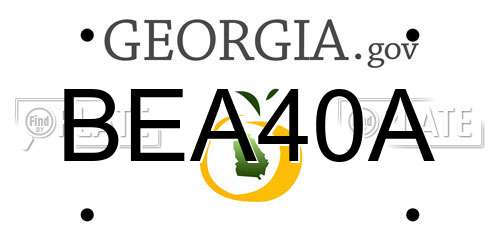 BEA40A Georgia License Plate