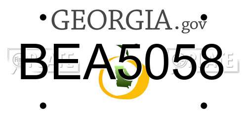 BEA5058 Georgia License Plate
