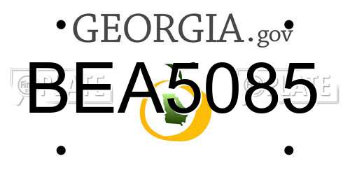 BEA5085 Georgia License Plate
