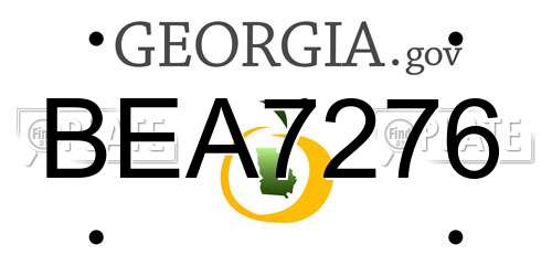 BEA7276 Georgia License Plate