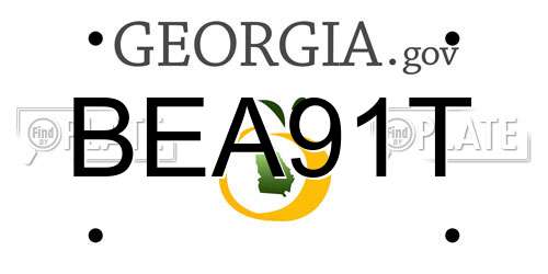 BEA91T Georgia License Plate