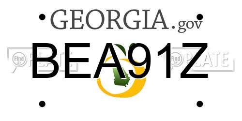 BEA91Z Georgia License Plate