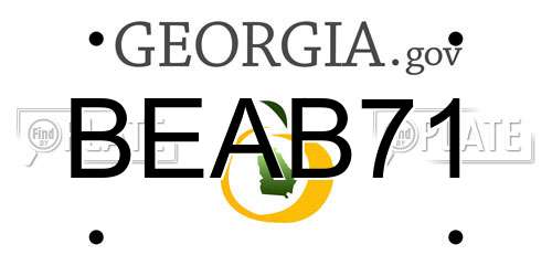 BEAB71 Georgia License Plate