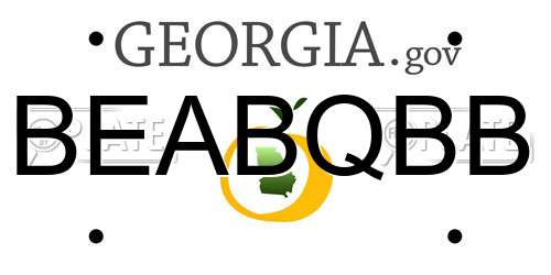BEABQBB Georgia License Plate