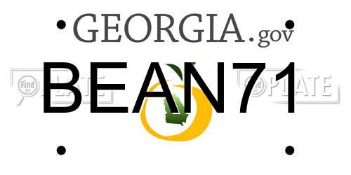 BEAN71 Georgia License Plate