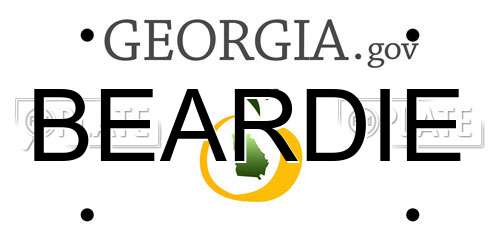 BEARDIE Georgia License Plate