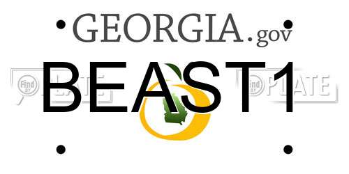 BEAST1 Georgia License Plate