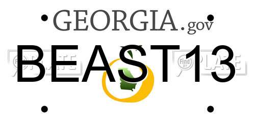 BEAST13 Georgia License Plate