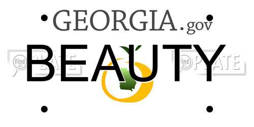 BEAUTY Georgia License Plate