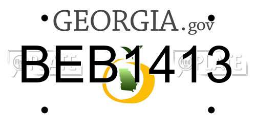 BEB1413 Georgia License Plate