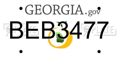 BEB3477 Georgia License Plate