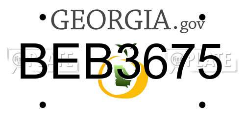 BEB3675 Georgia License Plate