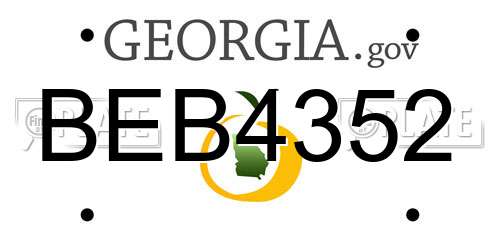 BEB4352 Georgia License Plate