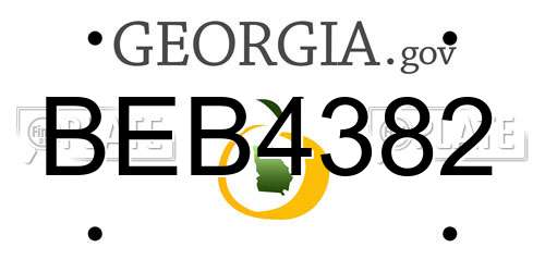 BEB4382 Georgia License Plate