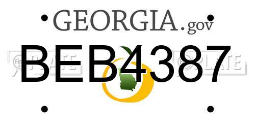 BEB4387 Georgia License Plate
