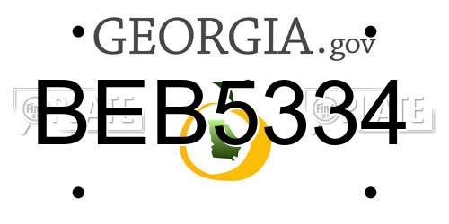 BEB5334 Georgia License Plate