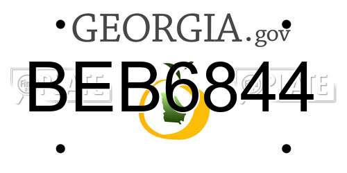 BEB6844 Georgia License Plate