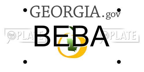 BEBA Georgia License Plate
