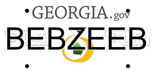 BEBZEEB Georgia License Plate