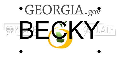 BECKY Georgia License Plate