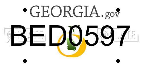 BED0597 Georgia License Plate