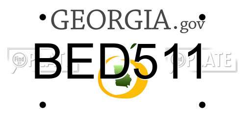 BED511 Georgia License Plate
