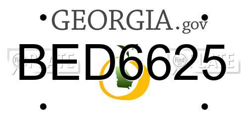 BED6625 Georgia License Plate