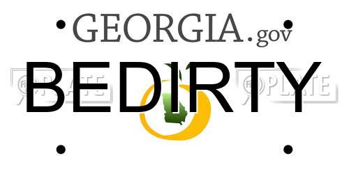 BEDIRTY Georgia License Plate