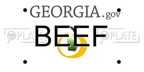 BEEF Georgia License Plate