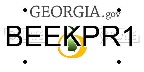 BEEKPR1 Georgia License Plate