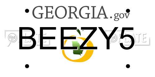 BEEZY5 Georgia License Plate