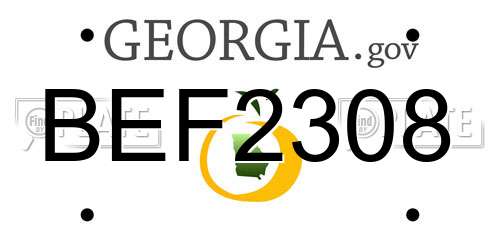 BEF2308 Georgia License Plate