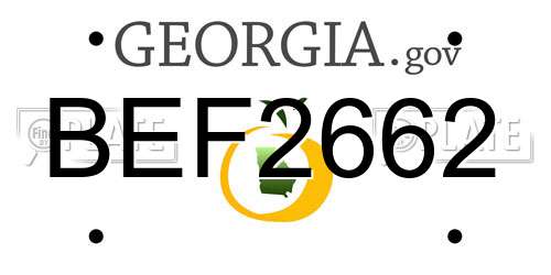 BEF2662 Georgia License Plate