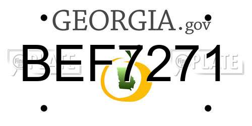 BEF7271 Georgia License Plate