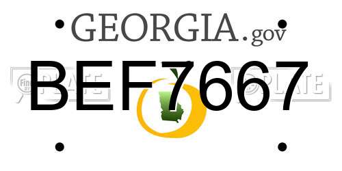 BEF7667 Georgia License Plate