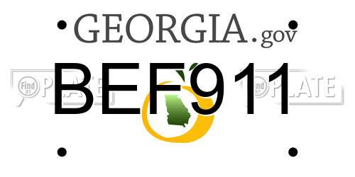 BEF911 Georgia License Plate
