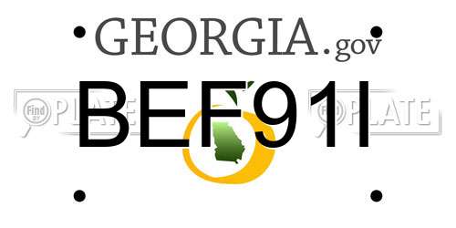BEF91I Georgia License Plate