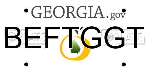 BEFTGGT Georgia License Plate