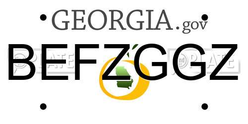 BEFZGGZ Georgia License Plate