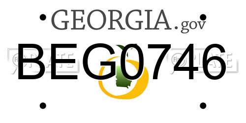 BEG0746 Georgia License Plate