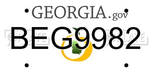 BEG9982 Georgia License Plate