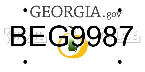 BEG9987 Georgia License Plate