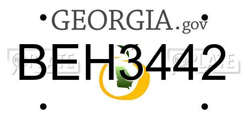 BEH3442 Georgia License Plate