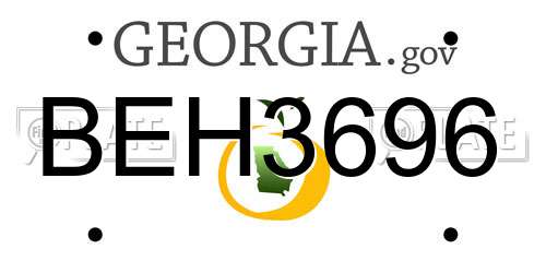 BEH3696 Georgia License Plate
