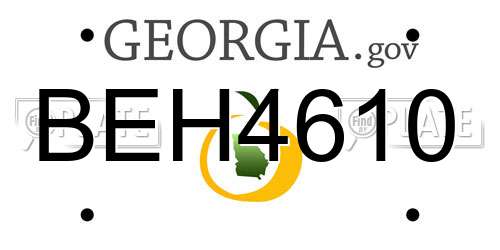 BEH4610 Georgia License Plate