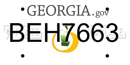 BEH7663 Georgia License Plate
