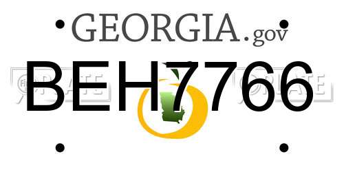BEH7766 Georgia License Plate